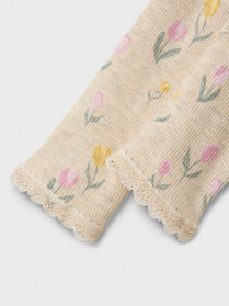 NAME IT Rib Leggings Flowerkab Peyote Melange